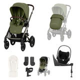 Cybex Talos S Lux Newborn Nest Travel System with Cloud T Car Seat & ISOFIX Base - Moss Green