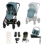 Cybex Talos S Lux Newborn Nest Travel System with Cloud G Car Seat & ISOFIX Base - Stormy Blue