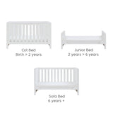 Tutti Bambini Tivoli 2 Piece Nursery Furniture Set with Cot Bed & Dresser - White