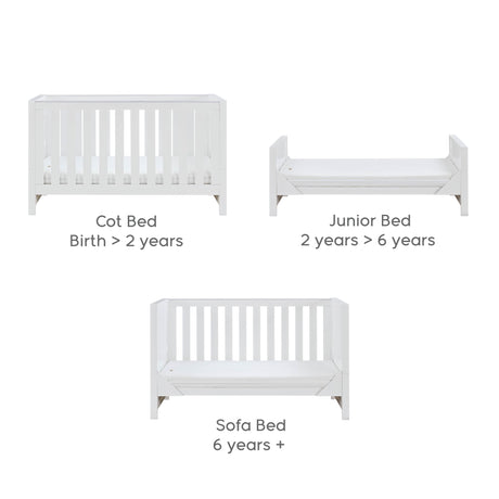 Tutti Bambini Tivoli 2 Piece Nursery Furniture Set with Cot Bed & Dresser - White