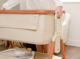 Tutti Bambini Cozee Air Bedside Crib - Scandinavian Walnut & Ecru