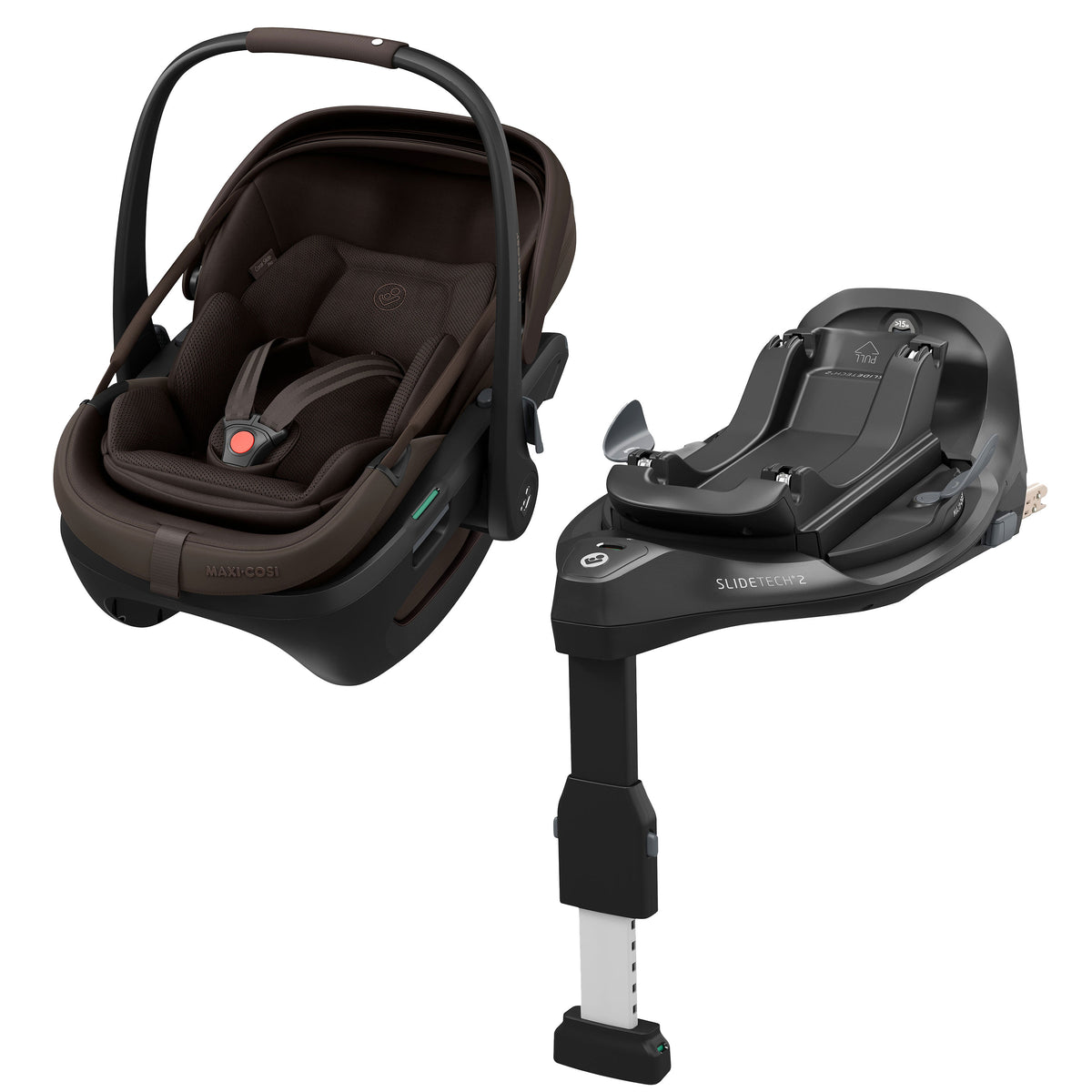 Maxi Cosi Coral Slide Pro Infant Car Seat & FamilyFix Slide Pro ISOFIX Base - Espresso Brown