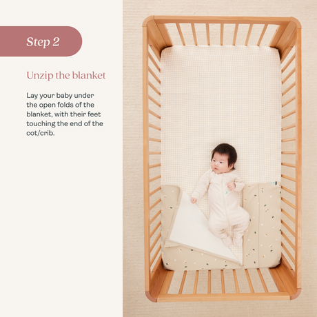 ergoPouch Organic Crib All Year/Winter HugMe Blanket | 1.0-2.5 Tog - Caramel Grid