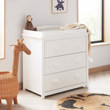 Babymore Eva 2 Piece Nursery Furniture Set with Cot Bed and Dresser - White