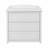 Babymore Eva 2 Piece Nursery Furniture Set with Cot Bed and Dresser - White