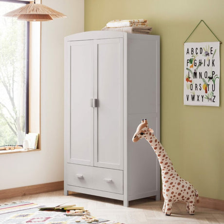 Babymore Aston 3 Piece Nursery Furniture Set with Cot Bed, Dresser & Wardrobe - Grey