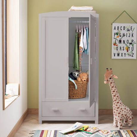 Babymore Aston 3 Piece Nursery Furniture Set with Cot Bed, Dresser & Wardrobe - Grey