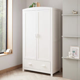 Babymore Eva 3 Piece Nursery Furniture Set with Cot Bed, Dresser and Wardrobe - White