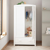Babymore Eva 3 Piece Nursery Furniture Set with Cot Bed, Dresser and Wardrobe - White