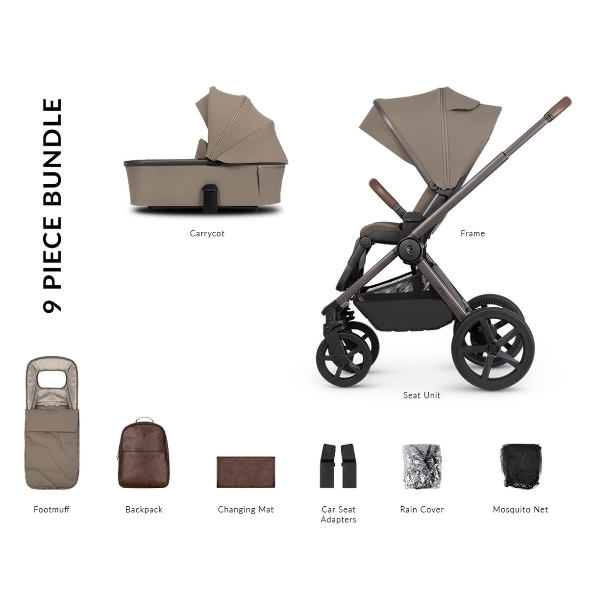 Venicci Upline 2 Special Edition Pushchair Bundle with accessories - Powder