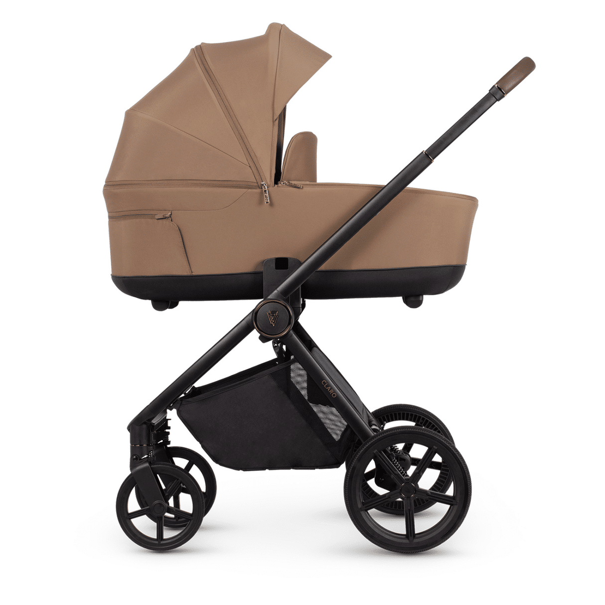 Venicci Claro Travel System Bundle with Accessories, Cybex Cloud T & ISOFIX Base - Caramel