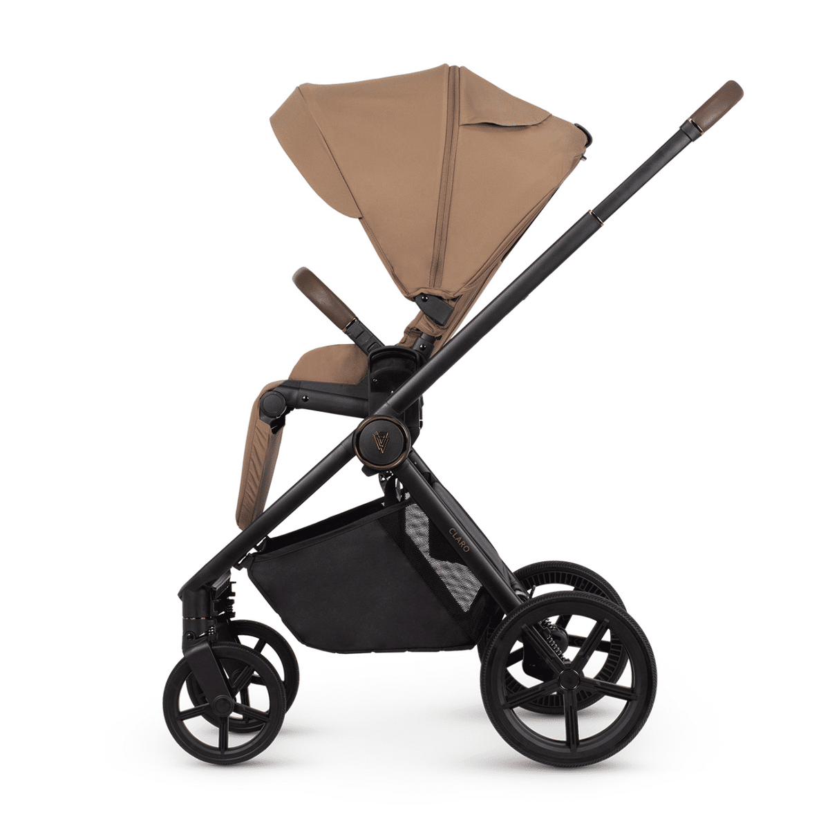 Venicci Claro Travel System Bundle with Accessories, Cybex Cloud T & ISOFIX Base - Caramel
