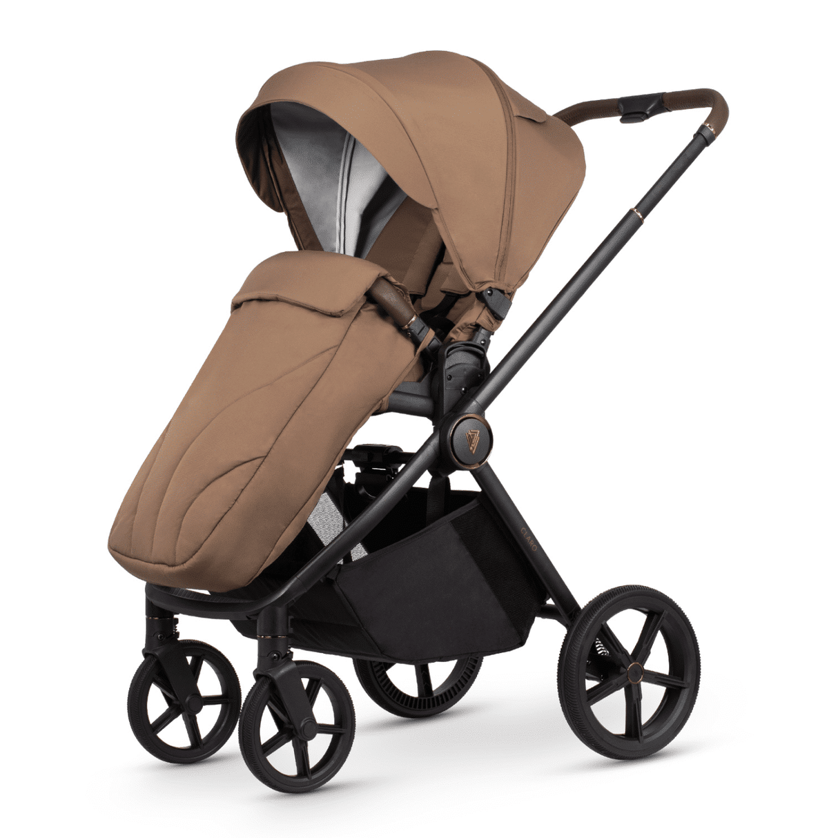 Venicci Claro Travel System Bundle with Accessories, Cybex Cloud T & ISOFIX Base - Caramel
