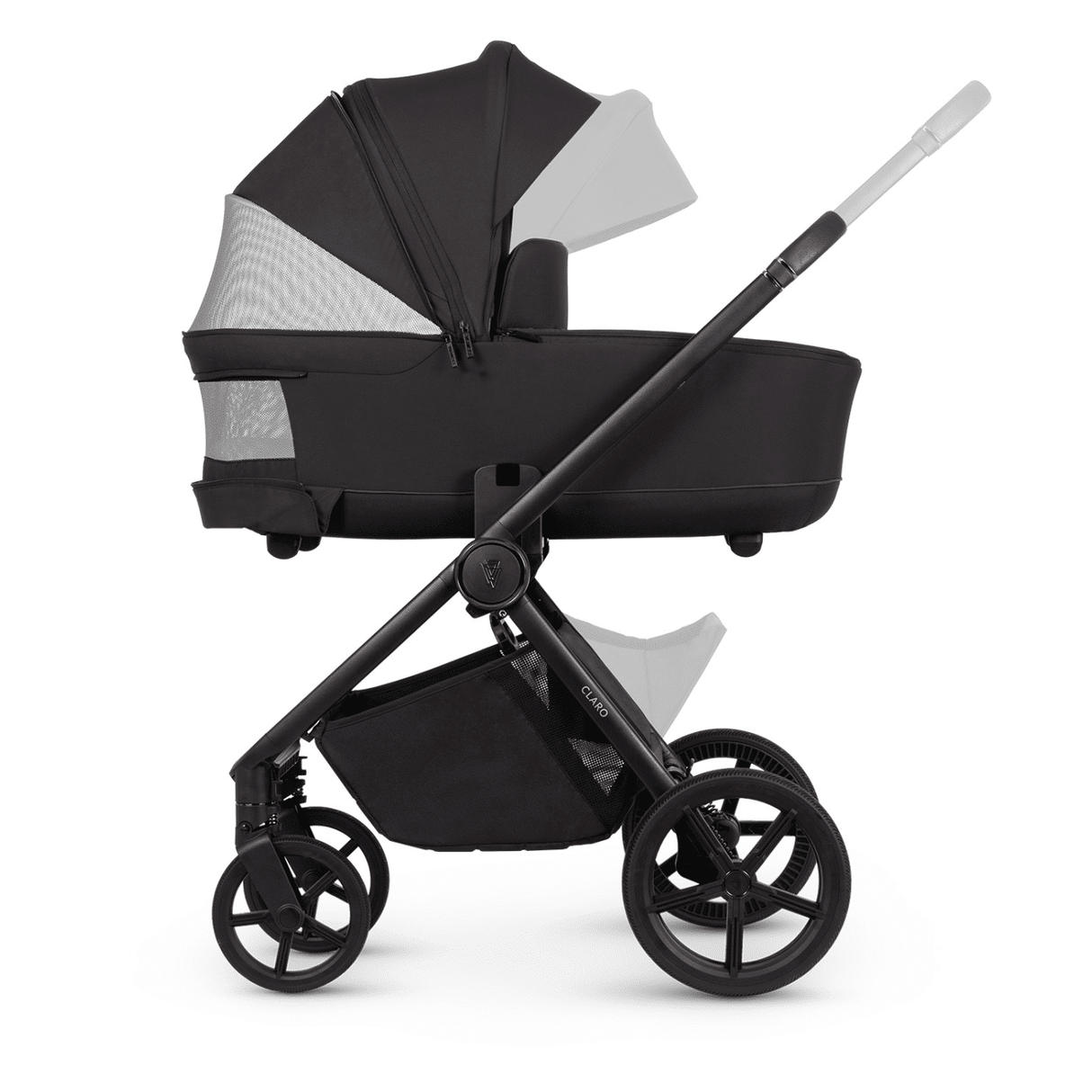 Venicci Claro Travel System Bundle with Accessories, Cybex Cloud T & ISOFIX Base - Noir