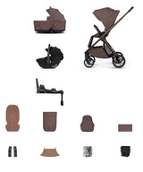 Venicci Tila Travel System with Accessories and Tiago Car Seat & ISOFIX Base - Noce