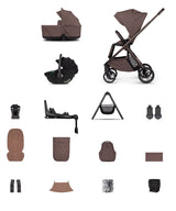 Venicci Tila Ultimate Travel System with Accessories and Tiago Car Seat & ISOFIX Base - Noce