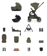Venicci Tila Ultimate Travel System with Accessories and Tiago Car Seat & ISOFIX Base - Olive