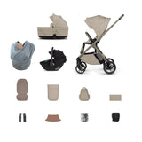 Venicci Tila Travel System with Accessories and Tiago Car Seat - Latte