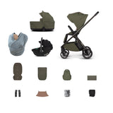 Venicci Tila Travel System with Accessories and Tiago Car Seat - Olive