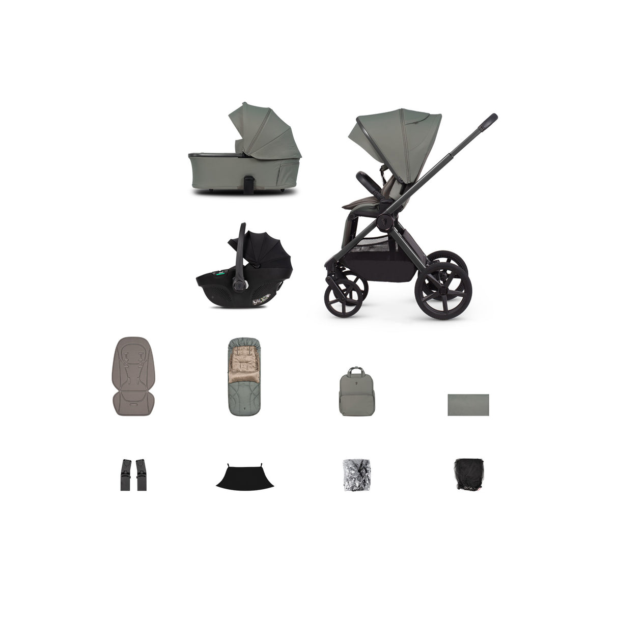 Venicci Upline 3 Travel System with Tiago Car Seat - Aloe