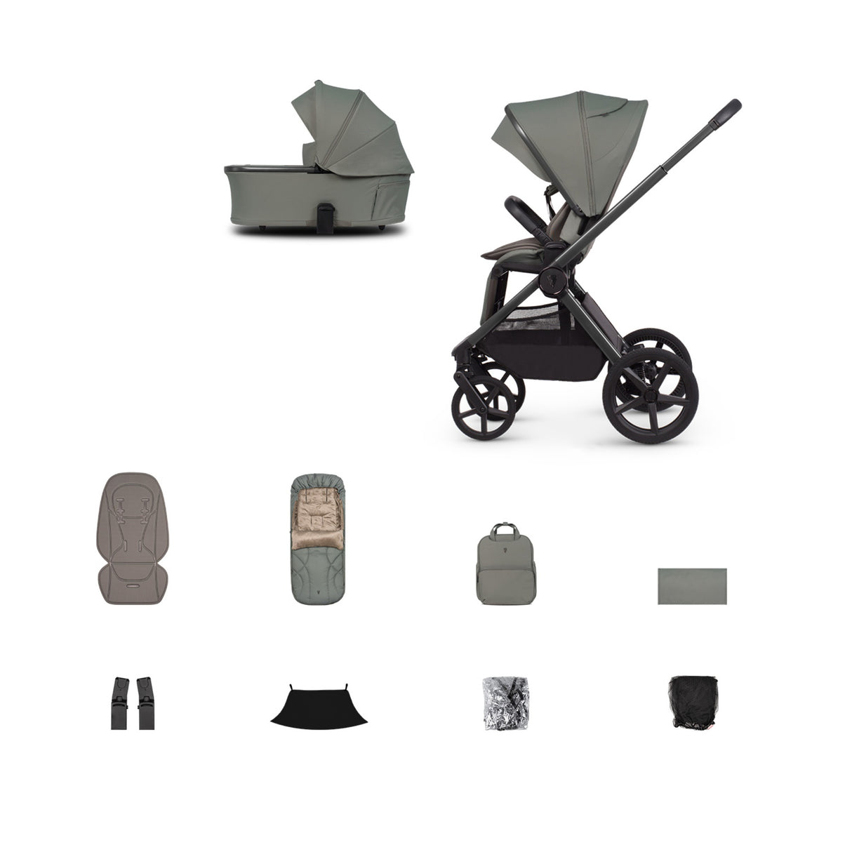 Venicci Upline 3 Pushchair Bundle with Accessories - Aloe