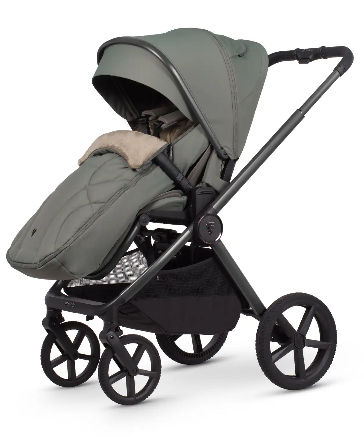 Venicci Upline 3 Travel System with Maxi Cosi Pebble Slide Pro Car Seat & Isofix Base - Aloe