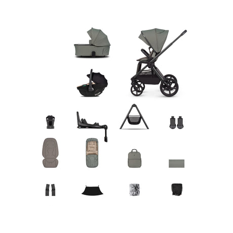 Venicci Upline 3 Ultimate Travel System with Accessories, Tiago Car Seat & ISOFIX Base - Aloe