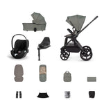 Venicci Upline 3 Travel System with Cybex Cloud T Sepia Black Car Seat & Base T ISOFIX Base - Aloe