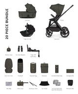 Hunter x Venicci Special Edition Upline 3 Travel System - Luxury Bundle 4 in 1 | Dark Olive