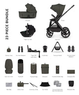 Hunter x Venicci Special Edition Upline 3 Travel System - Ultimate Bundle 4 in 1 Plus | Dark Olive