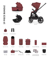 Hunter x Venicci Special Edition Upline 3 Travel System - Comfort Bundle 3 in 1 | Red