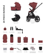 Hunter x Venicci Special Edition Upline 3 Travel System - Luxury Bundle 4 in 1 | Red