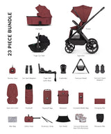 Hunter x Venicci Special Edition Upline 3 Travel System | Ultimate Bundle 4 in 1 Plus - Red