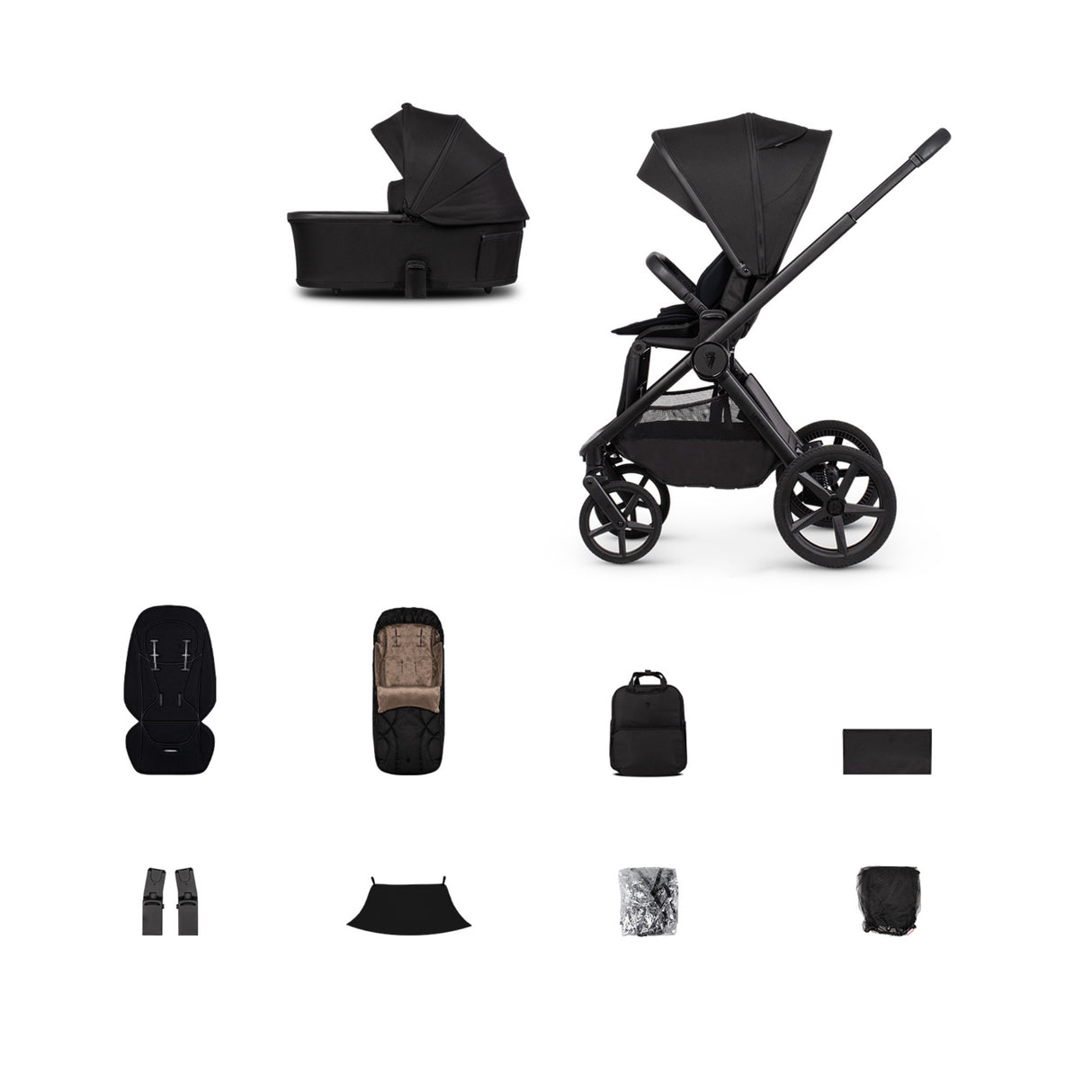 Venicci Upline 3 Pushchair Bundle with Accessories - Onyx
