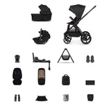 Venicci Upline 3 Ultimate Travel System with Accessories, Tiago Car Seat & ISOFIX Base - Onyx