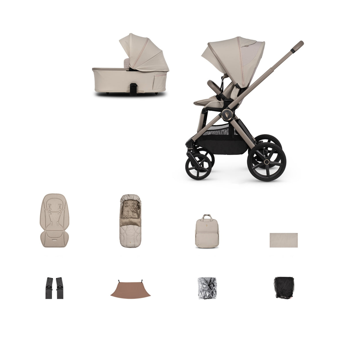 Venicci Upline 3 Pushchair Bundle with Accessories - Pebble