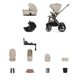 Venicci Upline 3 Travel System with Tiago Car Seat and ISOFIX Base - Pebble