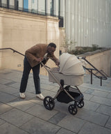 Venicci Upline 3 Travel System with Cybex Cloud T Sepia Black Car Seat & Base T ISOFIX Base - Pebble