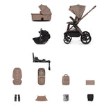 Venicci Upline 3 Travel System with Tiago Car Seat and ISOFIX Base - Sand
