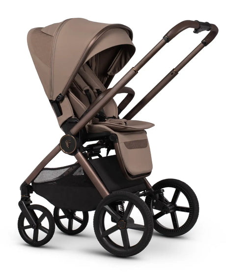 Venicci Upline 3 Travel System with Cybex Cloud T Sepia Black Car Seat & Base T ISOFIX Base - Sand