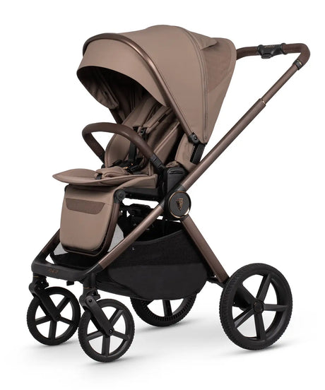 Venicci Upline 3 Travel System with Cybex Cloud T Sepia Black Car Seat & Base T ISOFIX Base - Sand