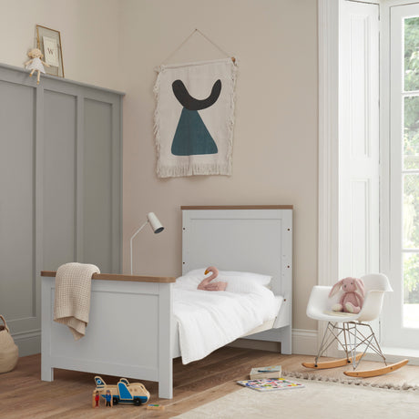 Tutti Bambini Verona 2 Piece Nursery Furniture Set with Cot Bed and Dresser - Dove Grey / Oak