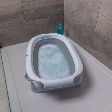 Vital Baby Foldable Compact Baby Bath - White & Grey