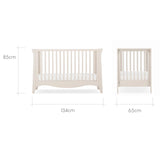 CuddleCo Clara Mini 2 Piece Nursery Furniture Set with Cot Bed and Changer - Cashmere