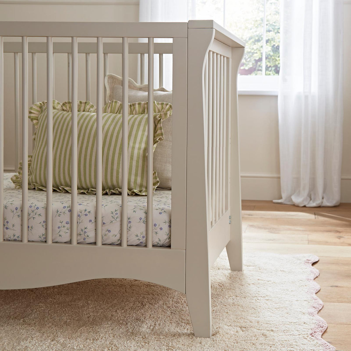 CuddleCo Clara Mini 2 Piece Nursery Furniture Set with Cot Bed and Changer - Cashmere
