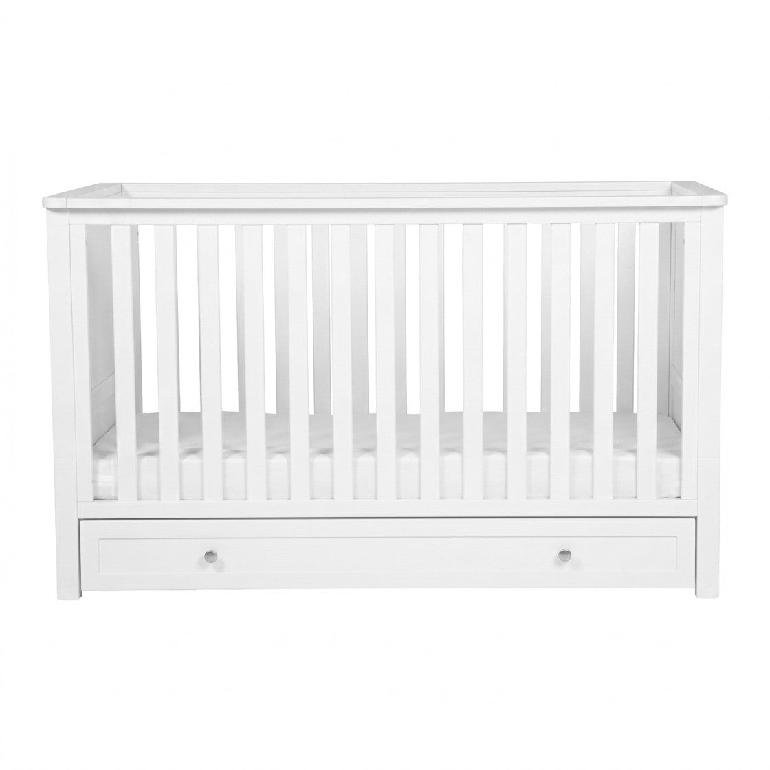Bebe & Beyond Cot Bed & Dresser 2 Piece Nursery Furniture Set - White 14
