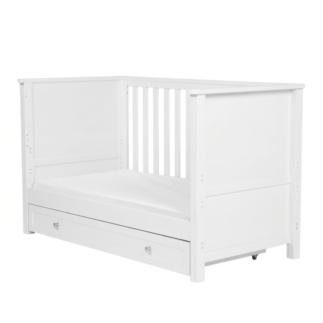 Bebe & Beyond Cot Bed & Dresser 2 Piece Nursery Furniture Set - White 16