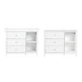 Bebe & Beyond Cot Bed & Dresser 2 Piece Nursery Furniture Set - White 9