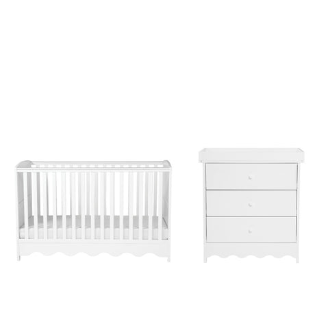 Bebe & Beyond Cot Bed & Dresser Two Piece Room Set - White 4