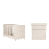 Bebe & Beyond Dancer Cot Bed & Dresser 2 Piece Nursery Furniture Set - Cashmere 2